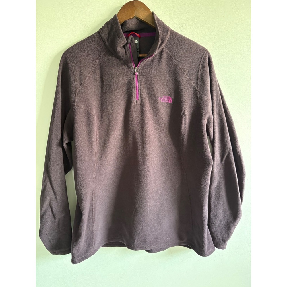 The North Face Womens XL TKA 100 Quarter Zip Fleece Pullover Plum Purple